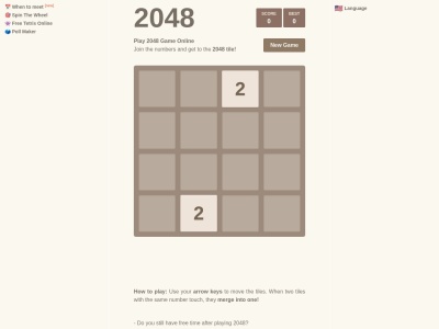 2048game.com screenshot