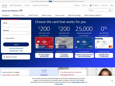 bankofamerica.com screenshot