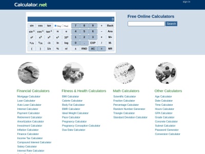 calculator.net screenshot