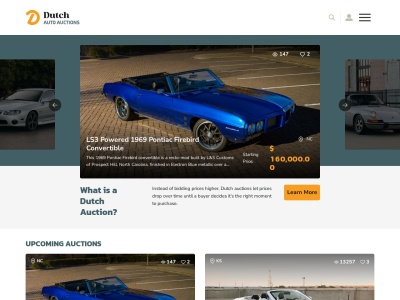 dutchautoauctions.com screenshot