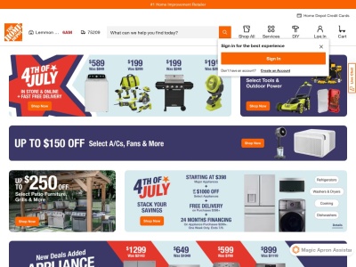 homedepot.com screenshot