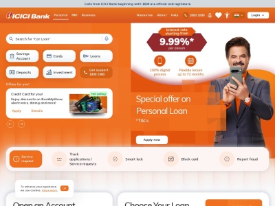 icicibank.com screenshot