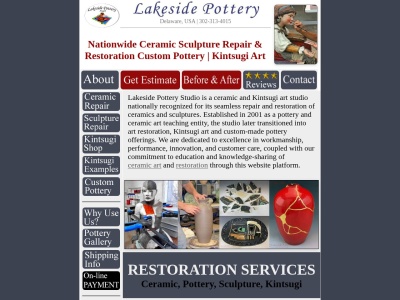 lakesidepottery.com screenshot
