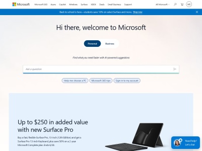 microsoft.com screenshot