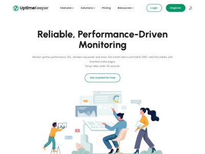 uptimekeeper.com screenshot