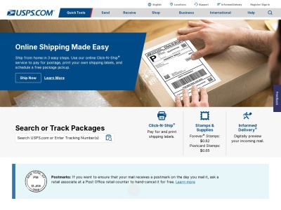 usps.com screenshot