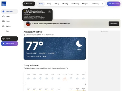 weather.com screenshot