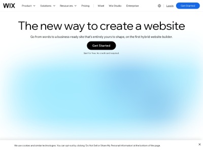wix.com screenshot