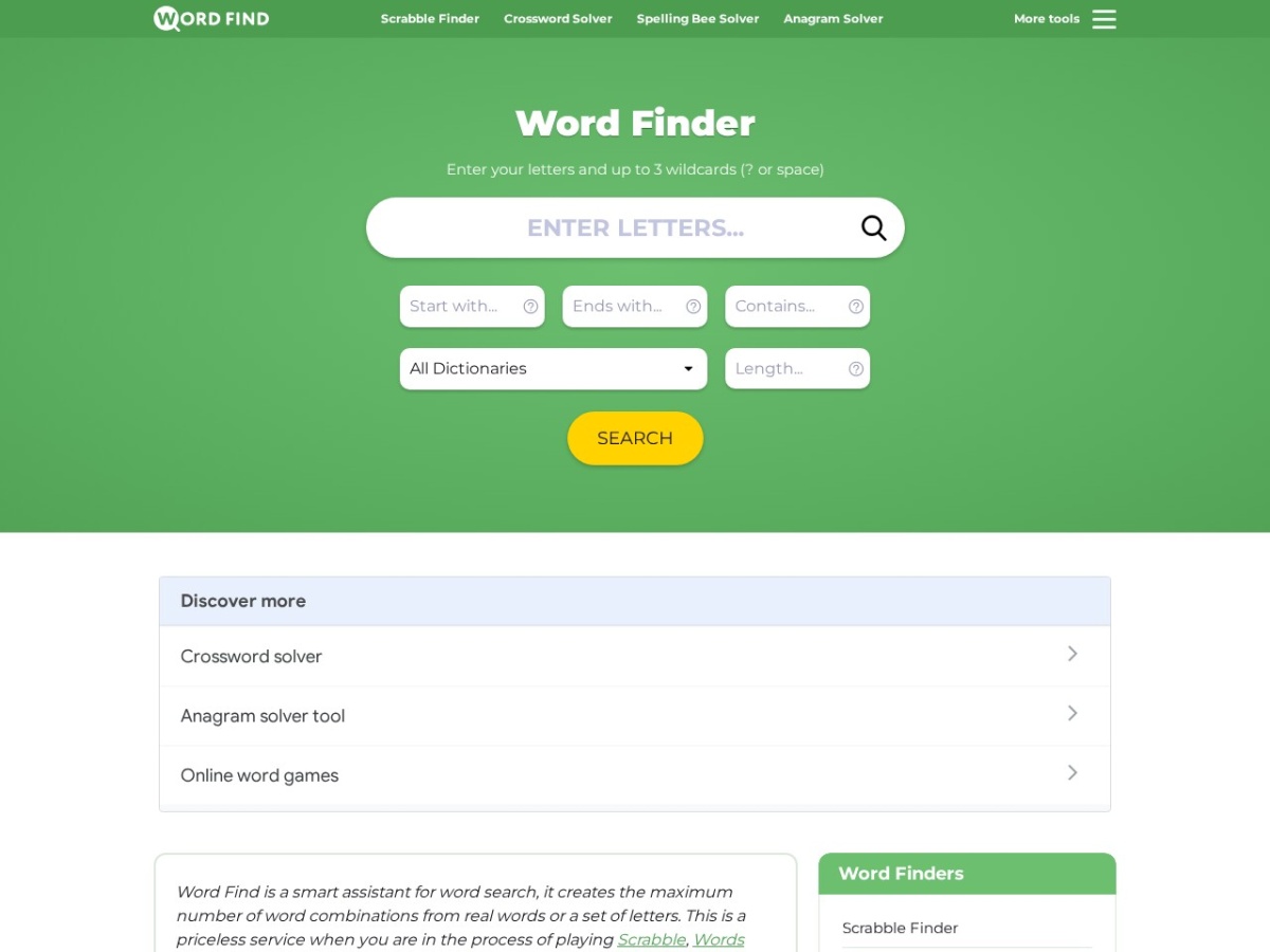 wordfind.org screenshot