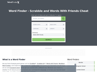 wordfinderx.com screenshot